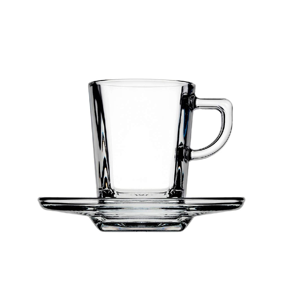 CARRE Set of 6 Espresso Cups & Saucers 75 ML