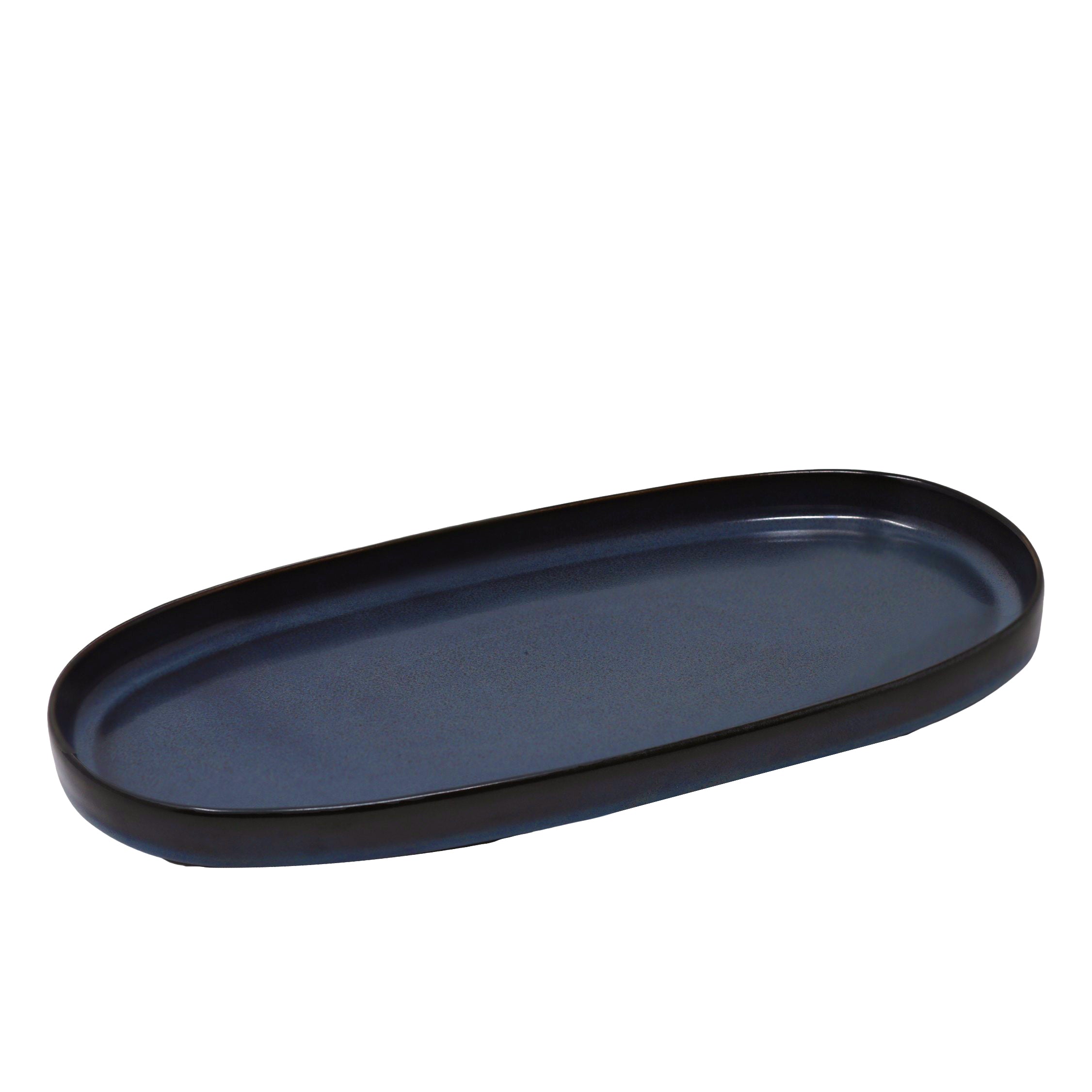 Ellipse Shape midnight blue Oval Plate 11.8" X 5.9"