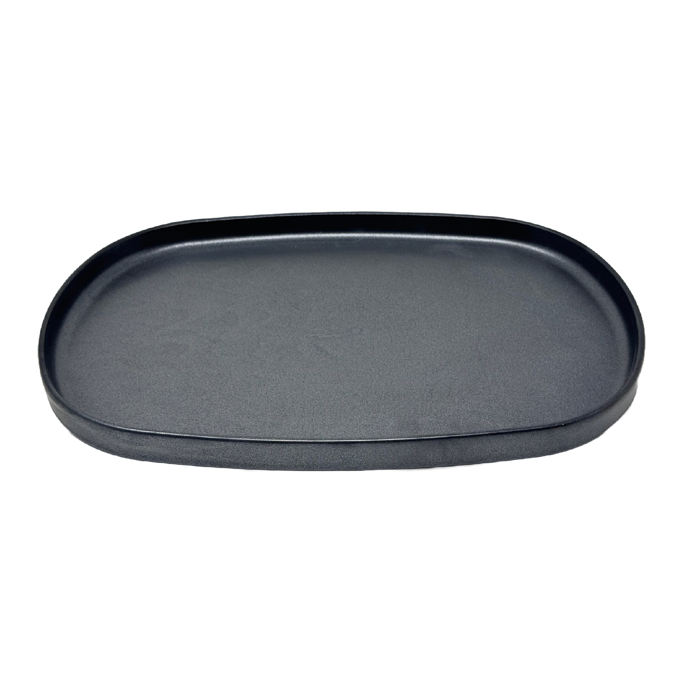 Ellipse Shape Oval Black Plate 13.1/4" x 8.5 "