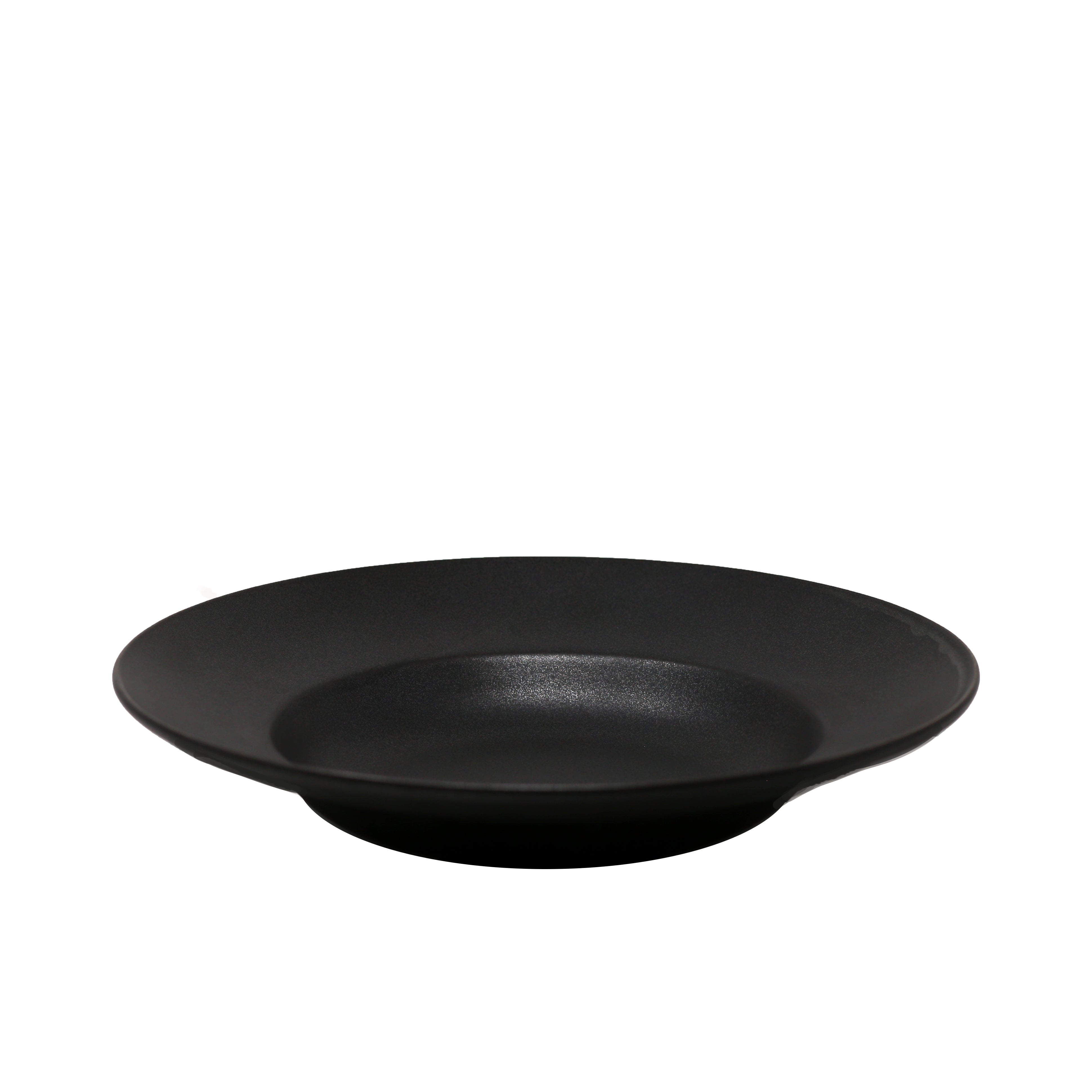 Deep Black Pasta Plate 10.4"