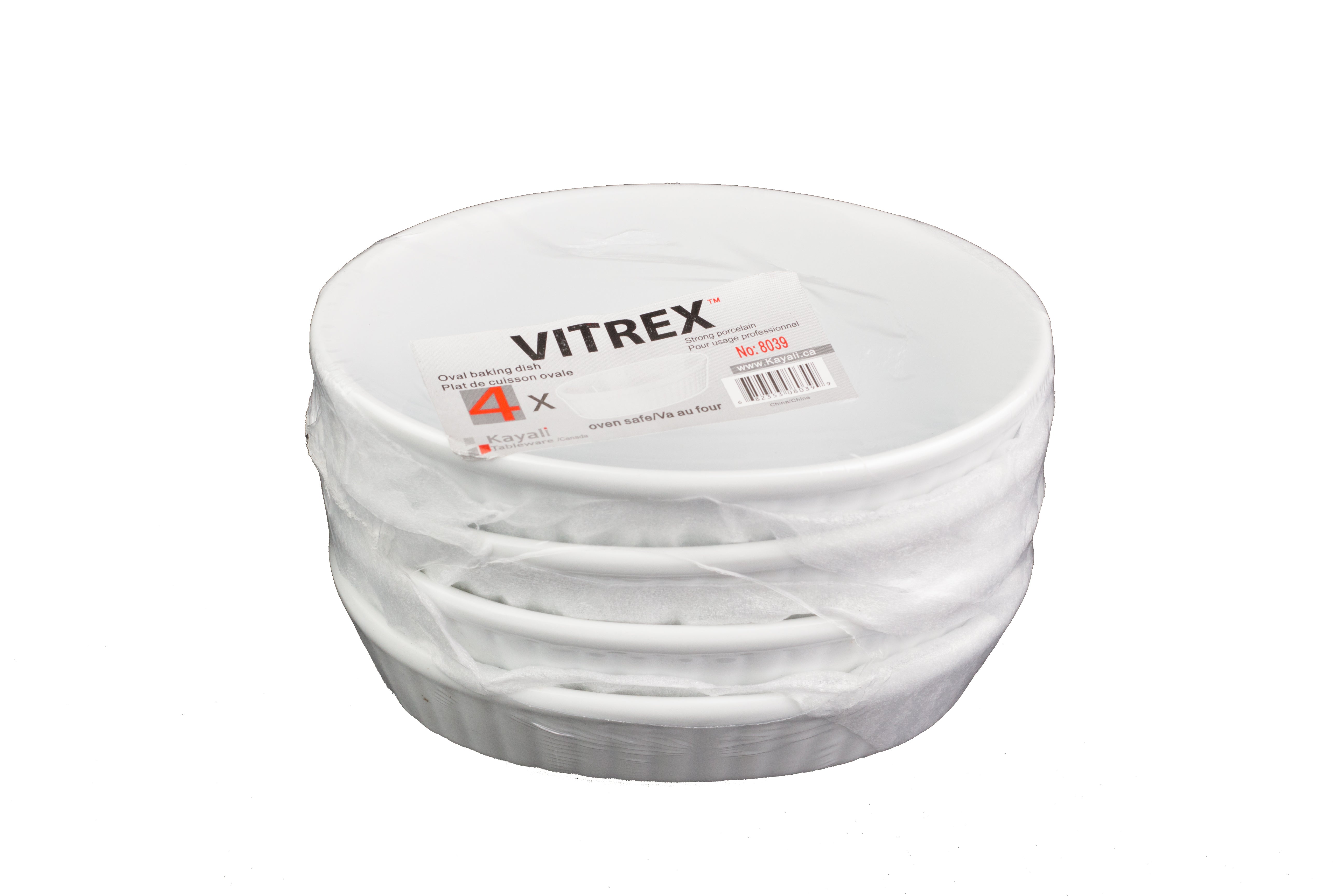 Vitrex 4Pk 5 3/4'' Oval Baking Dish ( 250 Ml )