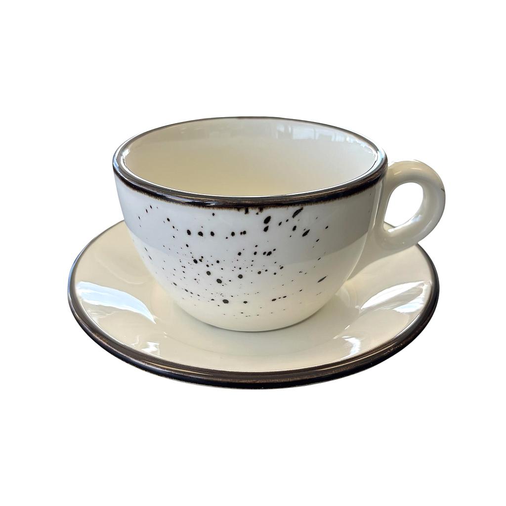 Terra 240 ML Cup And Saucer Dap-Charcoal