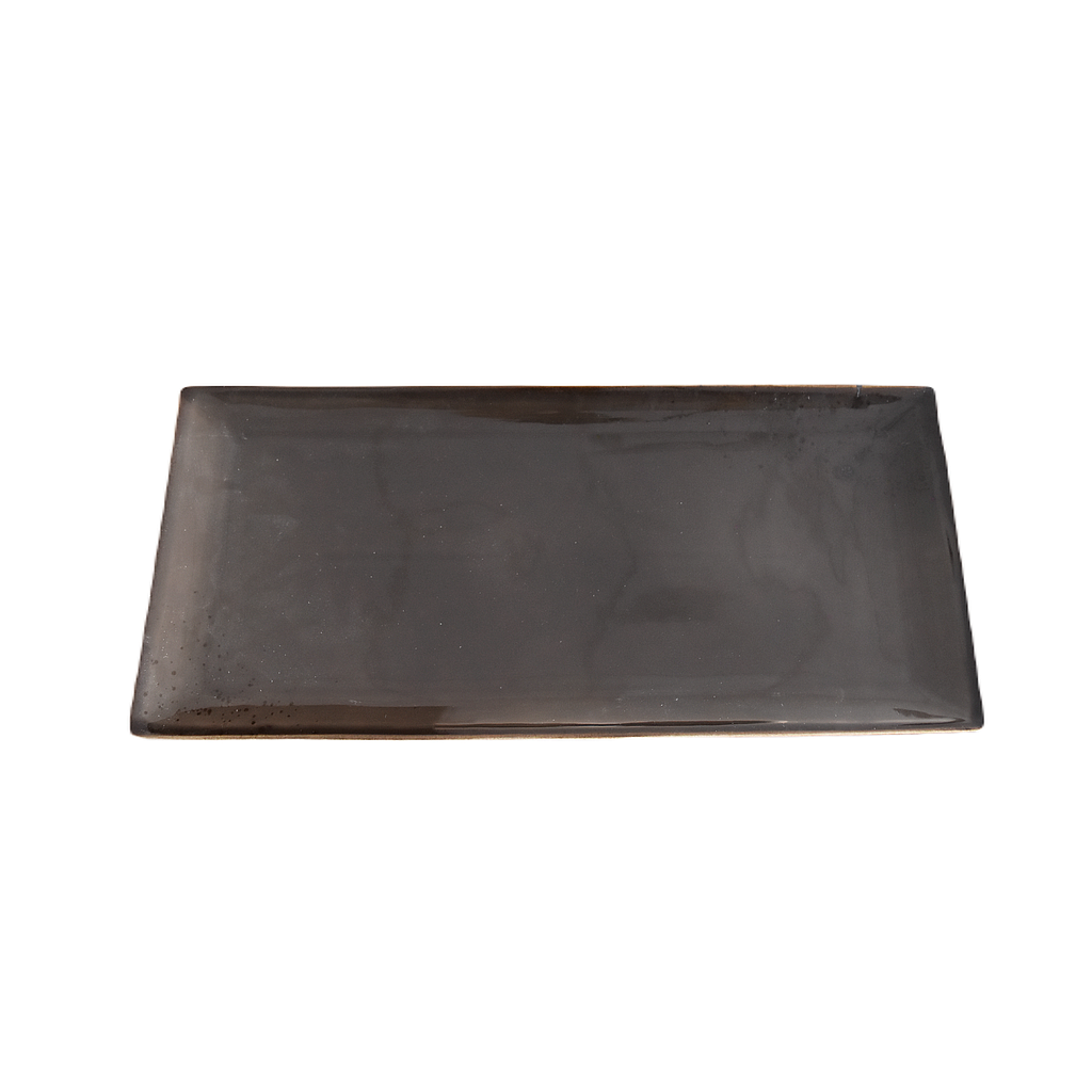 Terra 14.75"X6.75" Rectangular Plate Dap-Brown