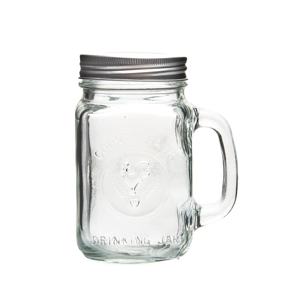 Mason Jar With Cover ( 600 Ml )