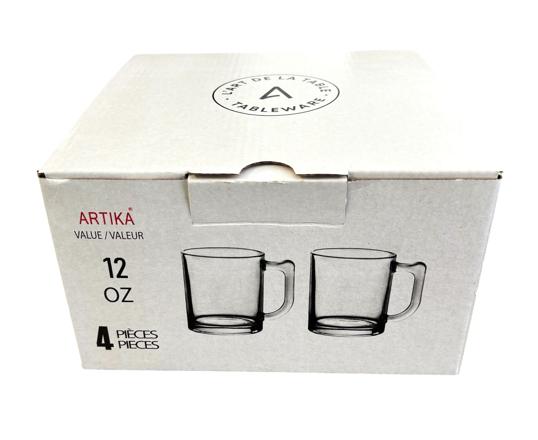 4PK 12 Oz Glass Mug
