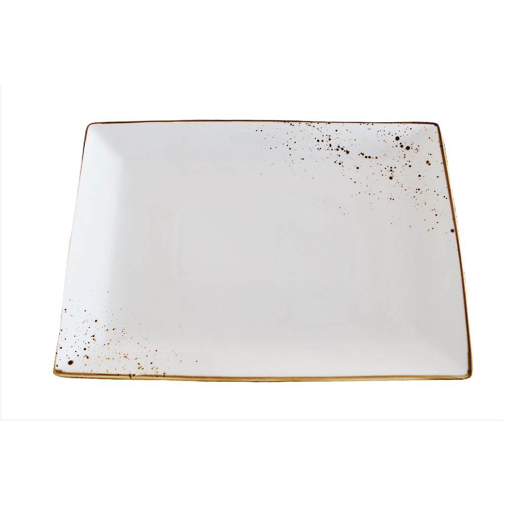 Terra 14"X10" Rectangular Plate Dap-White