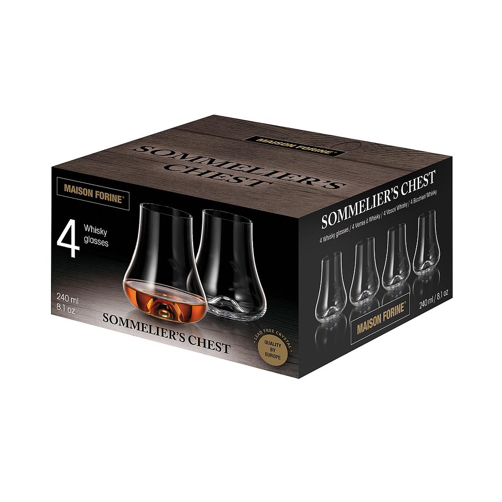 Sommelier's Chest 4 Pk Whisky Glass 240 Ml