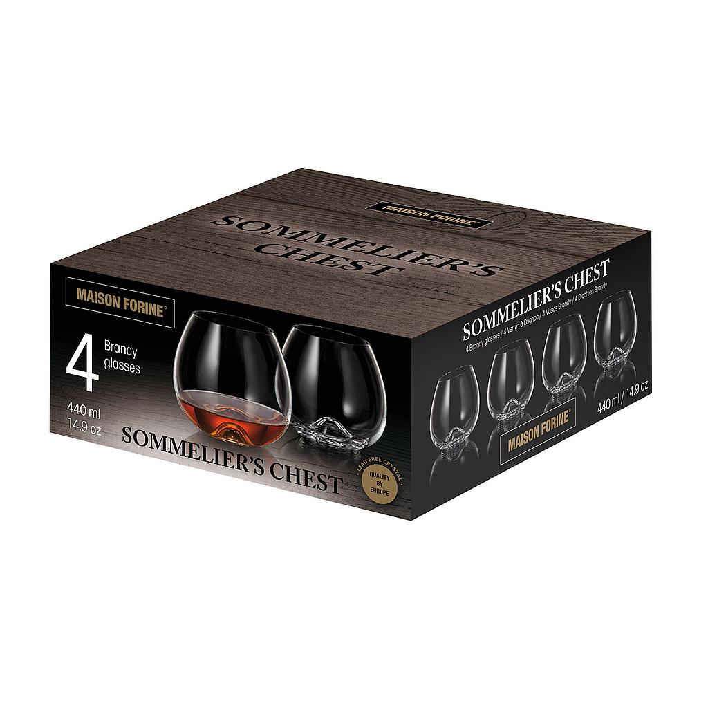 Sommelier's Chest 4 Pk Brandy Crystalline Glass 440 Ml