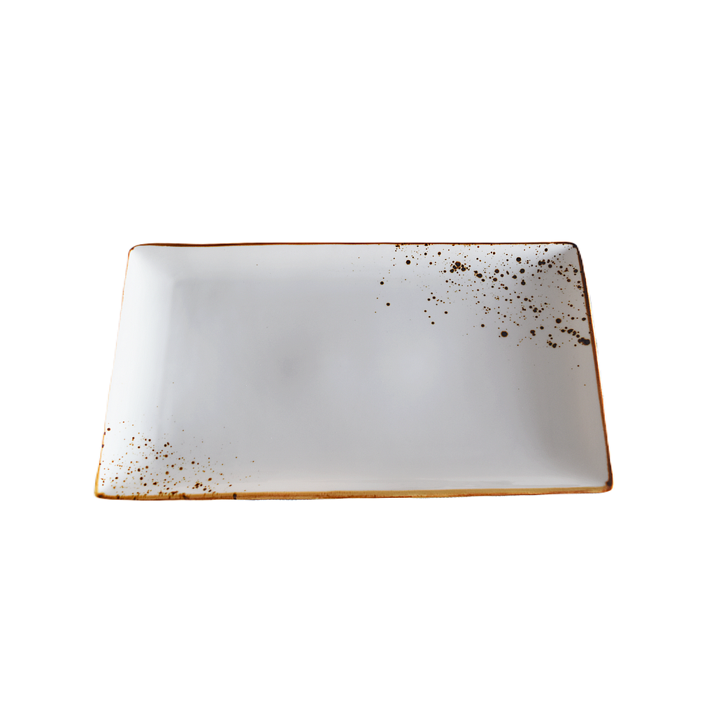Terra 13.5"X7.5" Rectangular Plate Dap-White