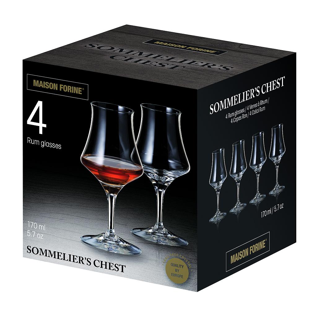 Sommelier's Chest 4 Pk Crystalline Rum Glass 170 Ml