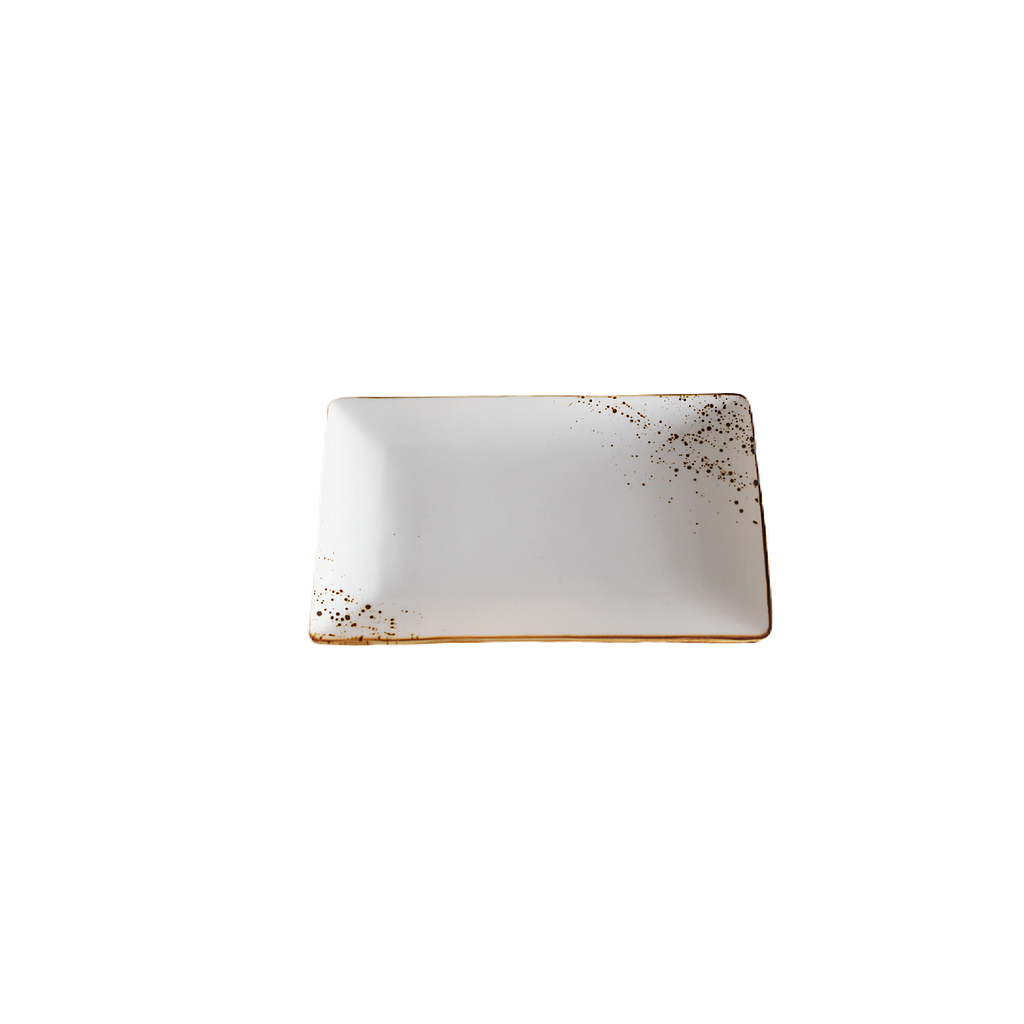 Terra 8.5"X5" Rectangular Plate Dap-White