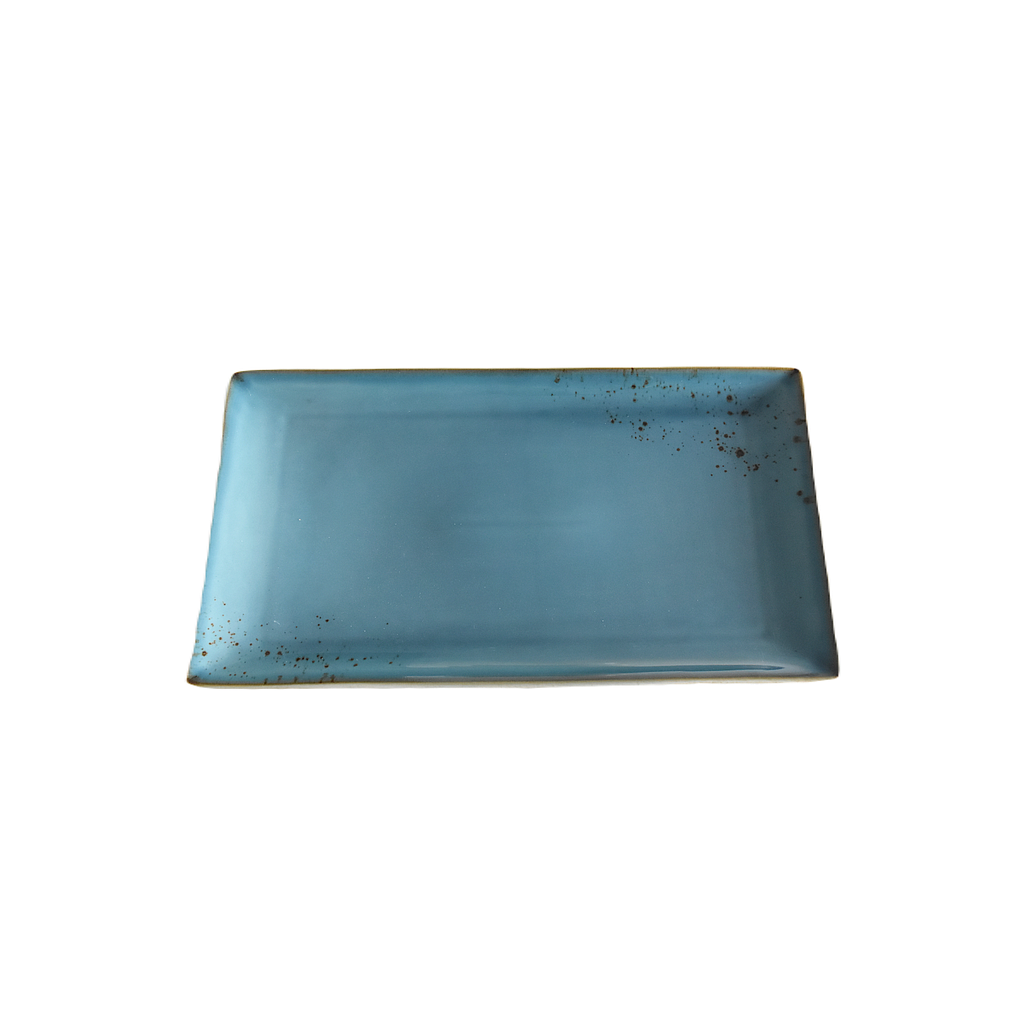 Terra 13.5"X7.5" Rectangular Plate Dap-Blue